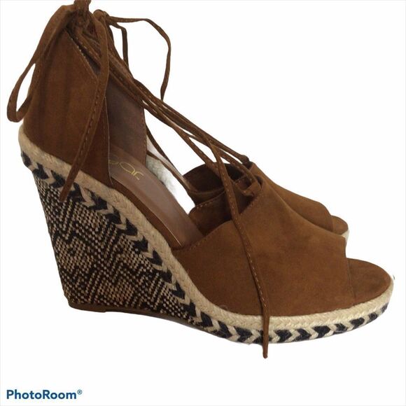 Bohemian Western Aztec Wedge Espadrille Size 9.5 - Picture 1 of 8